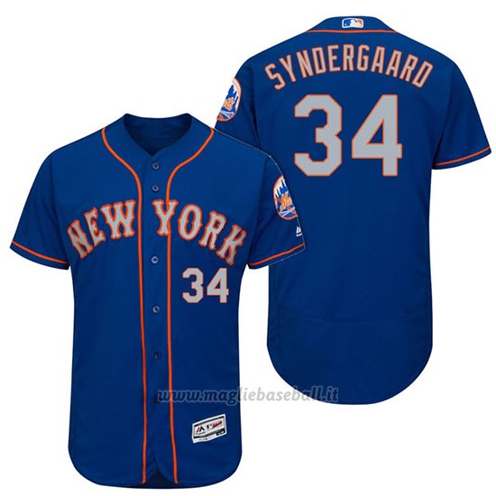 Maglia Baseball Uomo New York Mets Noah Syndergaard Grigio 2017 Alterner